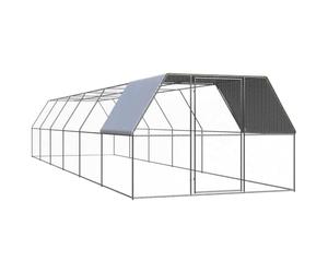 vidaXL Poulailler d'extérieur 3x12x2 m Acier galvanisé