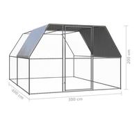 Vidaxl Poulailler D'extérieur 3x4x2 M Acier Galvanisé