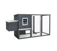 Poulailler d extérieur avec 1 nichoir Gris Bois Gris et blanc G