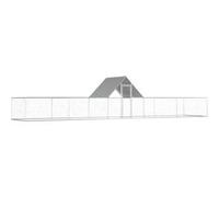 vidaXL Poulailler enclos 144563 – Clapier/cage 10 x 2 x 2 m en acier pour lapins et canards Gris