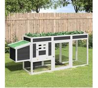 Vidaxl Poulailler Gris 204x50x84 Cm Bois Massif De Pin Gris