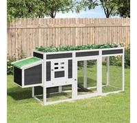 Vidaxl Poulailler Gris 204x50x84 Cm Bois Massif De Pin Gris