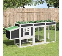 Vidaxl Poulailler Gris 204x50x84 Cm Bois Massif De Pin Gris