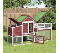 Vidaxl Poulailler Moka 186,5x58,5x113 Cm Bois Massif De Pin