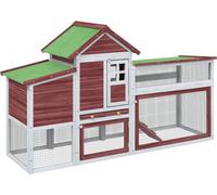 Vidaxl Poulailler Moka 186,5x58,5x113 Cm Bois Massif De Pin