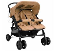 vidaXL Poussette à Deux Places Landau Pliable de Vayage Poussette de Voyage pour Tout-petit Extérieur Protection contre 10343