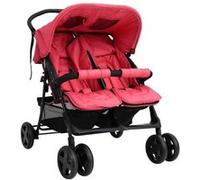vidaXL Poussette à Deux Places Landau Pliable de Vayage Poussette de Voyage pour Tout-petit Extérieur Protection contre 10345 Rouge G