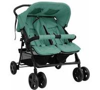 vidaXL Poussette à Deux Places Landau Pliable de Vayage Poussette de Voyage pour Tout-petit Extérieur Protection contre 10346