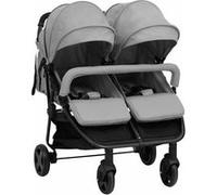 vidaXL Poussette à Deux Places Landau Pliable de Vayage Poussette de Voyage Tout-petit Extérieur Protection contre Rayons UV 10359 Gris G