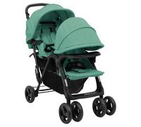 Vidaxl Poussette ¿¿ Deux Places Vert Acier Vert