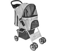 vidaXL Poussette pliable pour chiens, chats et chiots – Voyage extérieur – Gris