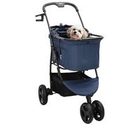 vidaXL Poussette Pliante pour Animaux Bleu 78 x 54 x 101 cm Polyester