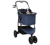Vidaxl Poussette Pliante Pour Animaux Réglable Bleu 78 X 54 X 101 Cm