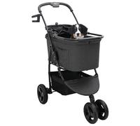 Vidaxl Poussette Pliante Pour Animaux Réglable Noir 78 X 54 X 101 Cm