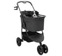 Vidaxl Poussette Pliante Pour Animaux Réglable Noir 78 X 54 X 101 Cm
