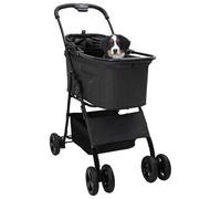 Vidaxl Poussette Pliante Pour Animaux Réglable Noir 81 X 47 X 99 Cm