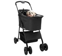 Vidaxl Poussette Pliante Pour Animaux Réglable Noir 81 X 47 X 99 Cm