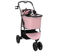Vidaxl Poussette Pliante Pour Animaux Réglable Rose 78 X 54 X 101 Cm