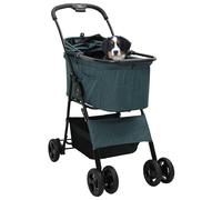 Vidaxl Poussette Pliante Pour Animaux Réglable Vert 81 X 47 X 99 Cm