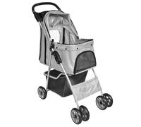 Vidaxl Poussette Pliable Pour Chiens/Chats Gris