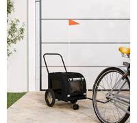 Vidaxl Poussette Pour Animaux Noire Noir Métal, Tissu 124 X 53 X 53 Cm