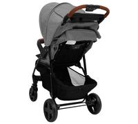Vidaxl Poussette Pour Bébé 2-En-1 Gris Clair Acier