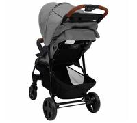 vidaXL Poussette pour bébé 2-en-1 Gris clair Acier