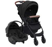vidaXL Poussette pour Bébé 3-en-1 Landau Pliable pour Tout-petit Enfants orte-bébé Siège Auto pour Bébé Poussette de Voyage 10378