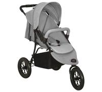Vidaxl Poussette Pour Bébé Gris Clair Acier