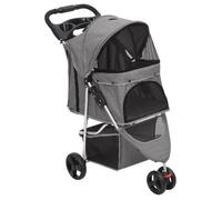 Vidaxl Poussette Pour Chien Pliante Gris 80x46x98 Cm Tissu Oxford