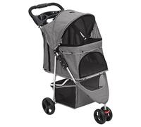 vidaXL Poussette pour chien pliante 172197 Gris 80x46x98 cm Tissu Oxford