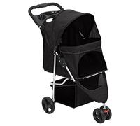 vidaXL Poussette pour chien pliante Noir 80x46x98 cm Tissu Oxford