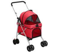 Vidaxl Poussette Pour Chien Pliante Rouge 76x50x100 Cm Tissu Oxford