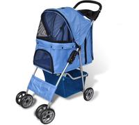 vidaXL Poussette pour chiens 170056 – pliable bleu