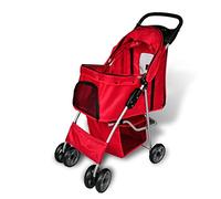 vidaXL Poussette pour chiens Rouge