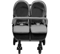 vidaXL Poussette pour frères et sœurs Gris clair et noir Acier