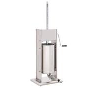 vidaXL Poussoir à saucisse manuel 15 L en acier inoxydable argenté 50965