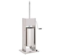 vidaXL Poussoir à Saucisse Manuel Machine de Remplissage de Saucisse Hot-Dogs Remplisseur de Saucisses Robuste Argenté 15 L Acier Inoxydable