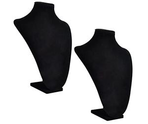 vidaXL Présentoir buste d'exposition pour colliers en flanelle 2 pcs