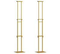 vidaXL Présentoirs de salon 2 pcs Doré 30 x 24 x 208 cm Fer