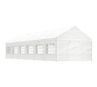 vidaXL Prieel met dak 13,38x4,08x3,22 m polyetheen wit3155490 Blanc G