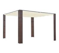 Tonnelle - vidaXL - 300x300x200cm - Résine tressée - Marron et crème - Toit coulissant