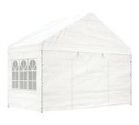 Vidaxl Belvédère Avec Toit Blanc 4,08x2,23x3,22 M Polyéthylène