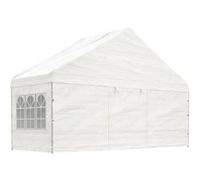 vidaXL Belvédère avec toit blanc 5,88x2,23x3,75 m polyéthylène, tente de fête, chapiteau, abri à auvent, pavillon, tente 362633