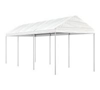 Prieel met dak 6,69x2,28x2,69 m polyetheen wit3155503