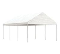 Prieel met dak 6,69x4,08x3,22 m polyetheen wit3155511