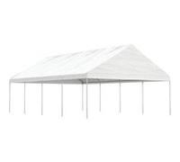 Prieel met dak 8,92x5,88x3,75 m polyetheen wit3155520