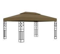 vidaXL Prieel met dubbel dak 180 g/mÂ² 3x4 m taupe312244 Taupe G