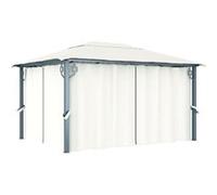 Tonnelle - vidaXL - 400x300 cm - Aluminium - Rideaux inclus - Protection UV
