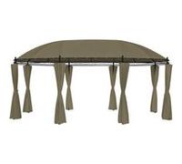 Vidaxl Belvédère Avec Rideaux 520x349x255 Cm Taupe 180 G/M² Gris